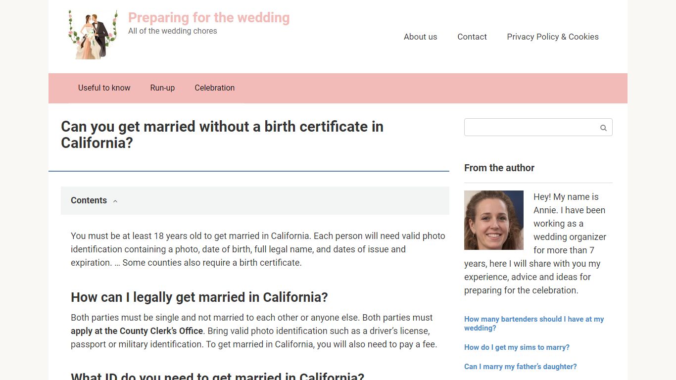 Can you get married without a birth certificate in California?